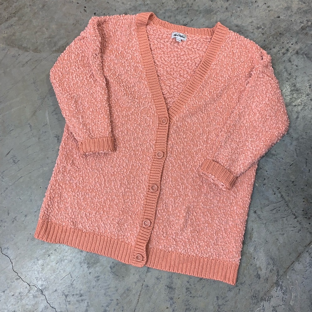 Oversized boyfriend cardigan salmon pink L/XL